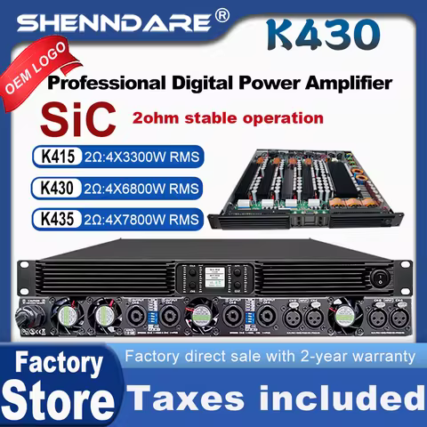 ShennDare 4x2800W Audio Professional Power Amplifier 4 Channels 1U Subwoofer Amplifier Class D Line 