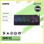 ◞ ╱ ﹊ EasyPC | RAKK Sari V2 RGB Usb Built-in Wristrest Doubleshot Keycaps Gaming Keyboard