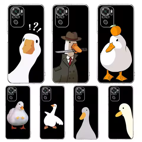 Cartoon Doubt Duck Phone Case For Xiaomi Redmi Note 12 4G 11 10 Pro 5G 10C 10S 9S 9 9T 8T 9C 9A 8 8A
