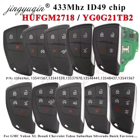 HUFGM2718 /YG0G21TB2 Smart Car Remote Key 433MHz ID49 For GMC Yukon Sierra Chevrolet Tahoe Suburban 