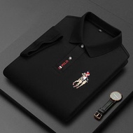 Men Polo Business Polo Men Short Sleeved T-shirt Embroidered Lapel Oversized Polo Shirt
