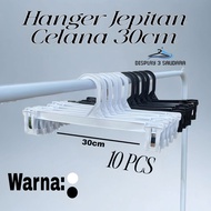 GANTUNGAN [10PCS] 30CM ADULT PANTS CLIP HANGER 30CM PANTS CLIP HANGER