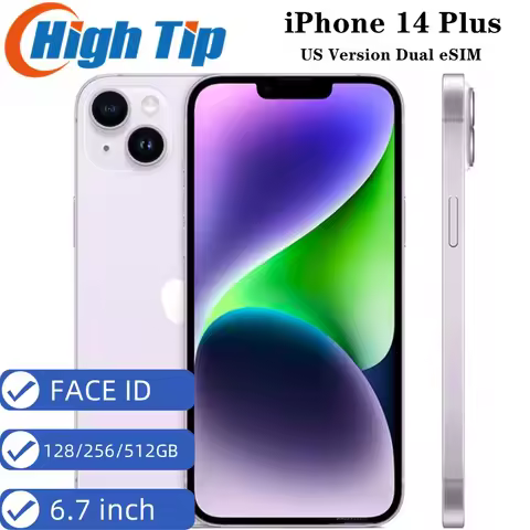 Original Apple iPhone 14 Plus 6.7" 5G US Version Dual eSIM 14plus NFC A15 OLED Face ID 6GB RAM 128/2