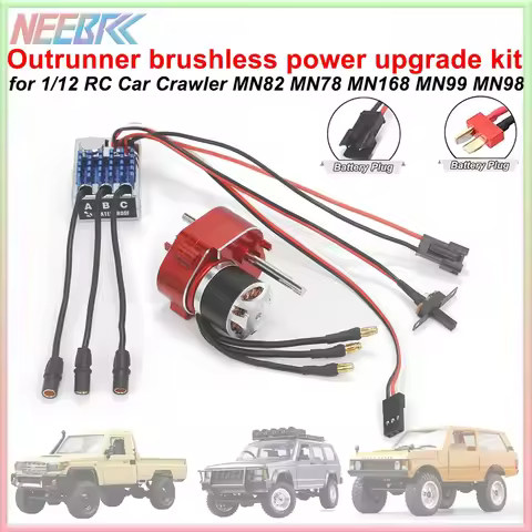 Full Metal Gearbox 2322 2600KV Brushless Motor AM32 45A ESC Adjuster 21g Servo for 1/12 RC Car Crawl