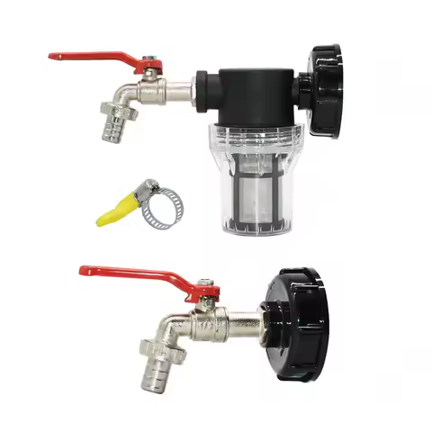 IBC Tank Tap Adapter Filter S60 Thread To 15-16mm Garden Hose Connector Faucet Alloy Ball Valve 1000