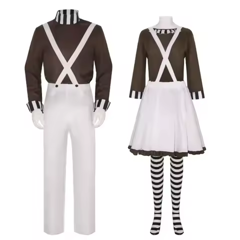 Oompa Loompa Costume Men Women Halloween Party Suit Chocolate Factory Worker Cosplay Outfits for Mal
