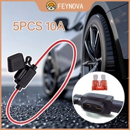 5pcs Inline Auto Fuse Holder Blade Fuse Holder Splash‐Proof Mini 10A For Ebike Inline Wire