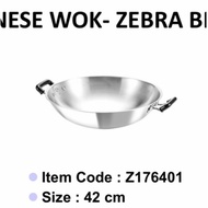 100% original Thailand Zebra 42cm 3 ply stainless steel Chinese Wok