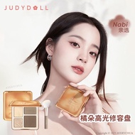 JUDYDOLL Palet Highlighter 橘朵高光修容综合盘 Highlighter & Contour Palette 哑光提亮阴影鼻影自然 3D Shadow High Gloss J
