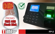 Fingerprint Time Attendance TIMI FP 2 Mesin Thumbprint Cap Jari Kedatangan USB Dowload No Software P