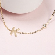 Grace Fine Jewelry สร้อยคอทองแท้ 9K K Alphabet เพชรแท้มินิมอล