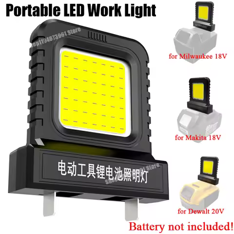 Battery Accessories LED Work Light for Makita for Milwaukee for Dewalt for Bosch for Dayi Lomvum Zhi