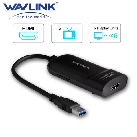 Wavlink USB 3.0 To HDMI/Multi Monitor Video Graphic Adapter HD 1080p Output External Video Card Adap