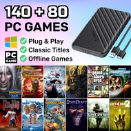 140 PC Games + 80 PopCap (320GB HDD) Plug & Play Classic Game Collection Playnite Portable Harddisk