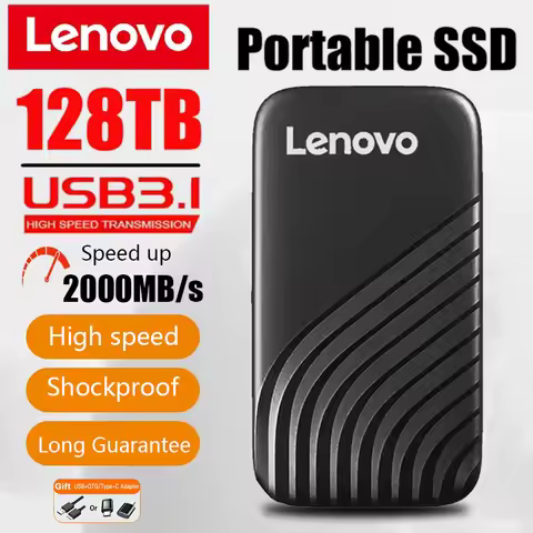 Lenovo Original High-speed 128TB 16TB 512TB Portable SSD 2TB Portable External Solid State Hard Driv