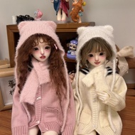 1/4 1/6 Point bjd Doll Accessories Mink Hat+Scarf Male Female Doll Universal Doll Accessories