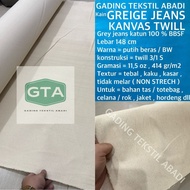 KATUN (per half meter) grey jeans cotton fabric BBSF calico grey canvas twill jean thick non stretch