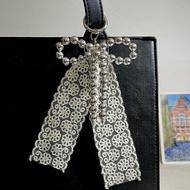 [beadsbywids] White Lace Ribbon Bagcharm White Lace Ribbon Bagcharm/