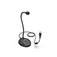 FIFINE USB Microphone Tabletop Microphone Condenser Microphone Unidirectional Volume Adjustable Shearable Flexible Gooseneck Microphone Arm with Mute Button Mic for PC Skype Discord Zo