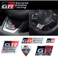 GR TOYOTA Gazoo Racing GR Sport Logo Aluminium Car Emblem Sticker Decor Body Rear Tail Trunk Modified Accessories Decal for Toyota hilux wish vios alphard fortuner Vellfire