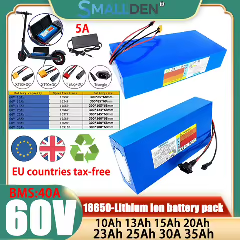 60V 10Ah 13Ah 15Ah 20Ah 23Ah 28Ah 30Ah 35Ah 18650 lithium battery pack with BMS 2500W motorcycle ska