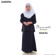 Clarissa Mini Kurung Girl Navy Blue Baju Kurung Kedah Moden Budak Perempuan Mini Kurung Sedondon Mak