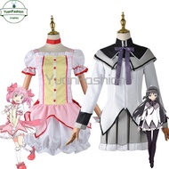 [Ready Stock] Puella Magoka Magica Kaname Mad club cos Clothing Akemi Homura cosplay Anime Costume Black Long Straight Combat Suit Performance Perfect Restoration