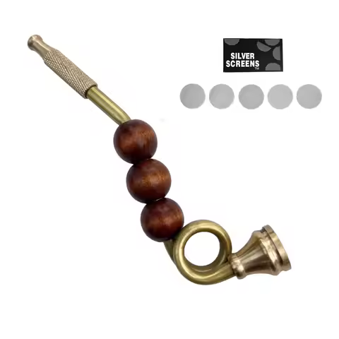 1pc Unique Detachable Copper Brass Metal Tobacco Pipe Smoking Pipe With Wood Bead For Women Men Smok