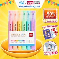 Set 6 Chiếc Bút Highlight Hai Đầu Bút Nhớ Dòng Đánh Dấu Dạ Quang Take Note Ghi Chú Deli - Bảng Màu P