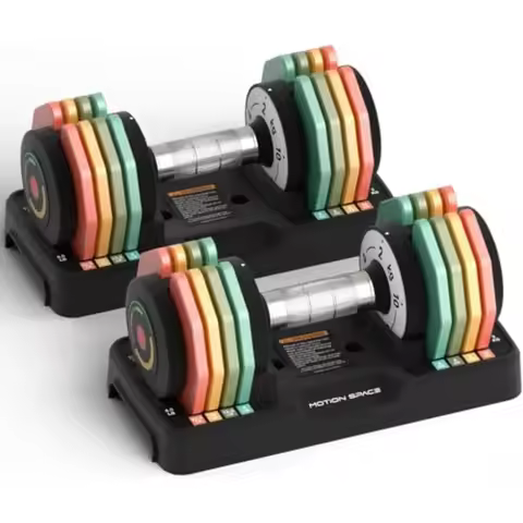 Adjustable Dumbbells Set 12.5LB 22.5LB Pair 1Sec Fast Adjustable 5 Weights by Turning Handle Premium
