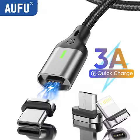 AUFU Magnetic Charge Cable Fast Charging USB Type C Cable for Samsung Xiaomi iPhone Magnet Micro USB