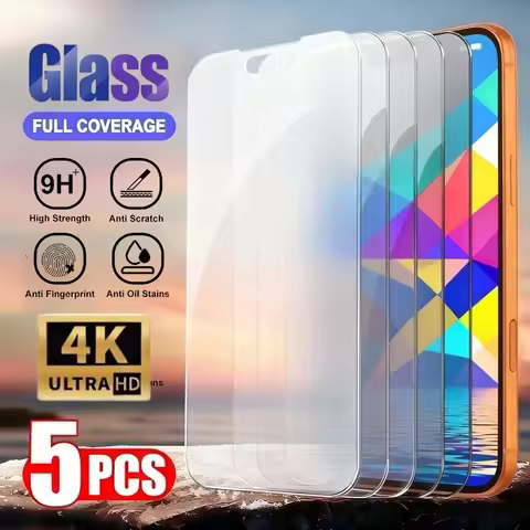5Pcs Ultra HD Screen Protector for iPhone 17 16 15 14 Pro Max Air 13 12 11 Pro Mini 15 16 Plus XS XR