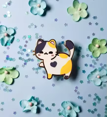 RETIRING - Cute Calico Cat Enamel Pin pins for backpacks broches