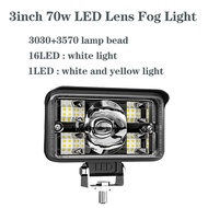 1 Buah Lampu Kerja Mobil Led Tahan Air Dua Warna Putih + Kuning 78W Lampu Sorot Persegi Bar 12V 24V