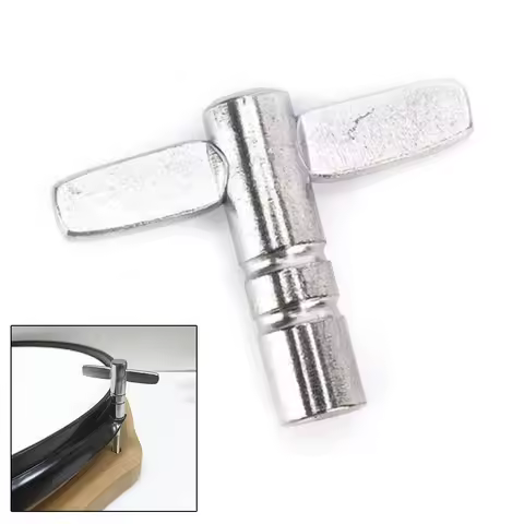 1pcs Drum Tuning Parts Drum Key Standard Square 5.5mm Silver Metal T-shaped 4 Square Hole Wrench Per