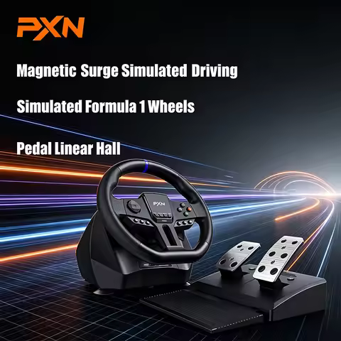 PXN V900 Gen2 Truck Sim Wheel, Linear Hall Pedals, Ergonomic Shifter, Multi-Platform Custom Steering