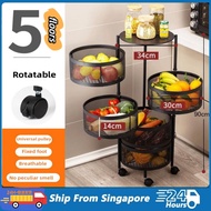 【clearance】 5-Tier Kitchen Rack with 360° Movable Wheels -TATAMI Kitchen Multi-Purpose Trolley / Kitchen Storage / Kitchen Rack With Wheels
