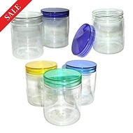 PET JAR 650 350ML TRANSPARENT TUBEML WITH COLORFUL LID DRY CAKE JAR SPICE JAR SAMBAL JAR SAMBAL BOTT