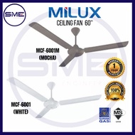 Milux MCF-6001 / MCF-6001M 5-Speed 3-Blade 60" Regulator Ceiling Fan (White/Mocha)