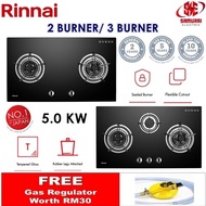 RINNAI FLEXI HOB BUILT-IN GAS HOB (GLASS) 5.0 KW 2 BURNER RB982G/ 3 BURNER RB983G