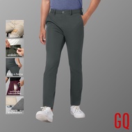 GQ Perfect Stretch Light Chino™ กางเกงชิโน ผ้ายืดเบาสบาย กางเกงขายาวสำหรับผู้ชาย สีเทาเข้ม แท้ ☑