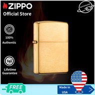 Zippo Armor® Brushed Brass Windproof Pocket Lighter | Zippo 168เกราะทองเหลืองขัดเงา（ไฟแช็กไม่มีเชื้อ