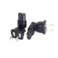 US 2 Prong Right Angle Plug To IEC 60320 C7 Power Adapter, C7 Receptacle to NEMA 1-15P Converter 10A