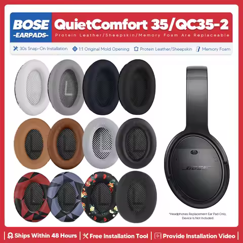 Replacement Ear Pads For Bose QuietComfort 35 II QC35 2 Wireless Headphone Accessories Headset Ear C