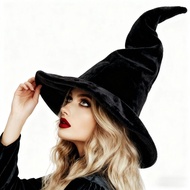 2025readystock Halloween Hat Witch Hat Black Flannel Hat Twist Hat Witch Hat Witch Hat Witch Hat Wit