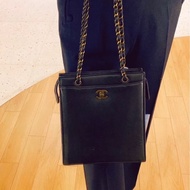 Chanel 中古琴譜包黑金 牛皮22*24*8 98新配件塵袋保卡