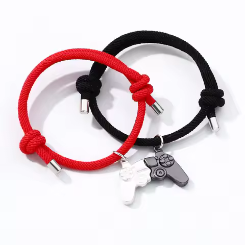 2pcs/Set Magnetic Game Controller Couple Bracelet with Gold/Silver Color PS4 Game Console Couple Bra