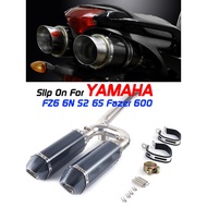 Slip On For Yamaha FZ6N FZ6S FZ6 Motorcycle Exhaust Muffler Contacter Link Mildde Pipe Exhaust Full 