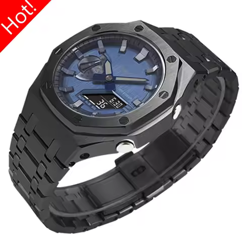 Luxury Modification Kit for Casioak Watch GM-2100 2110 Metal Stainless Steel Case Bezel Watch Case f