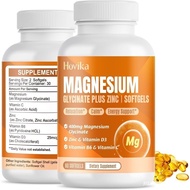Magnesium Glycinate Supplement Softgels, Magnesium Glycinate 400mg with Zinc, Vitamin B6, C, D3, Pur
